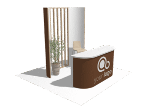 counter11 curved l box hybrid booth